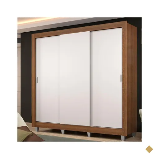 Guarda Roupa Casal Madesa Lyon Plus 3 Portas de Correr 4 Gavetas com Pés -…