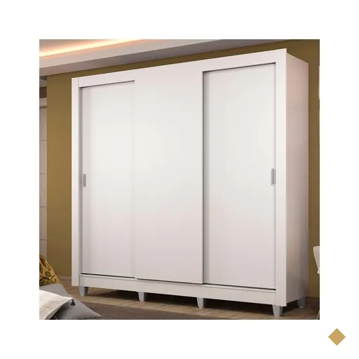 Guarda Roupa Casal Madesa Lyon Plus 3 Portas de Correr 4 Gavetas com Pés -…