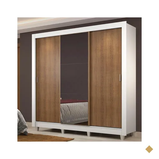 Guarda Roupa Casal Madesa Lyon Plus 3 Portas de Correr com Espelho 4 Gavetas…