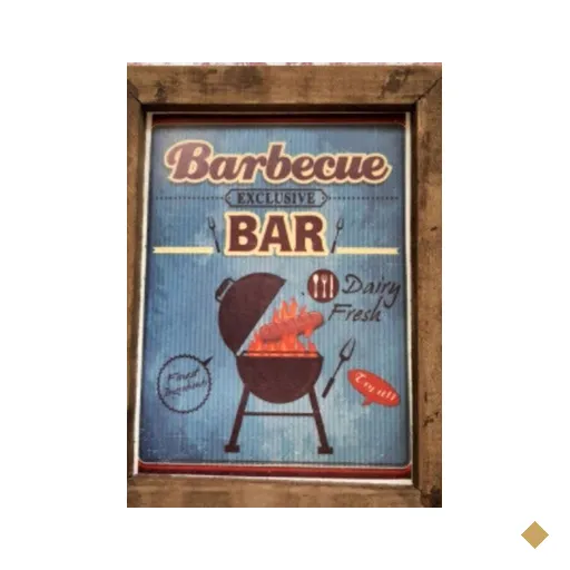 Quadro Decorativo Churrasco / Cozinha em Madeira de Pinus