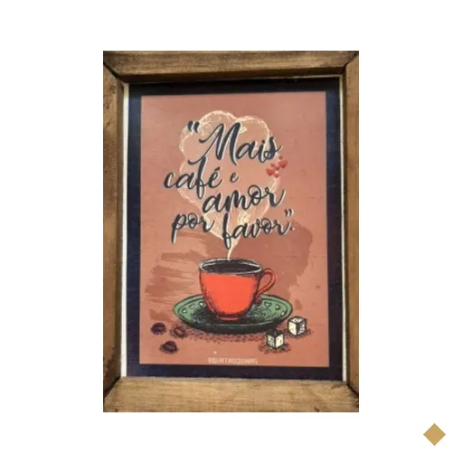 Quadro Decorativo Café/ Cozinha em Madeira de Pinus