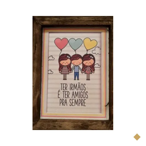 Quadro Decorativo Família em Madeira de Pinus