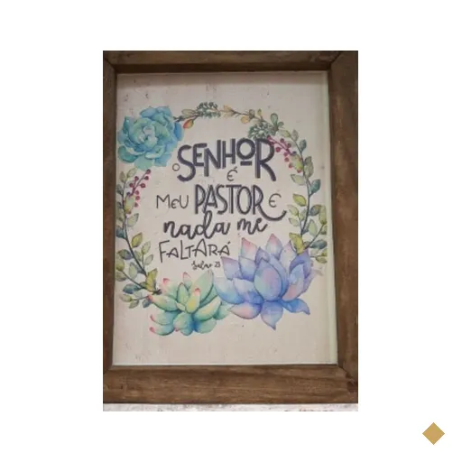 Quadro Decorativo O Senhor é Meu Pastor em Madeira de Pinus