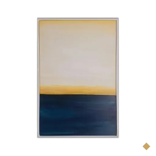 Quadro Abstrato Pintura Mar Azul Pintado A Mão Para Sala