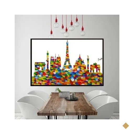 Quadro Abstrato Moderno Paris Pintado A Mão