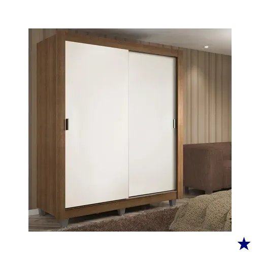 Guarda-Roupa de Solteiro Madesa Dallas, 2 Portas de Correr e 2 Gavetas com Pés