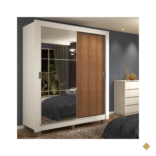 Guarda-Roupa de Solteiro Madesa Dallas, com 2 Portas de Correr com Espelho, 2…