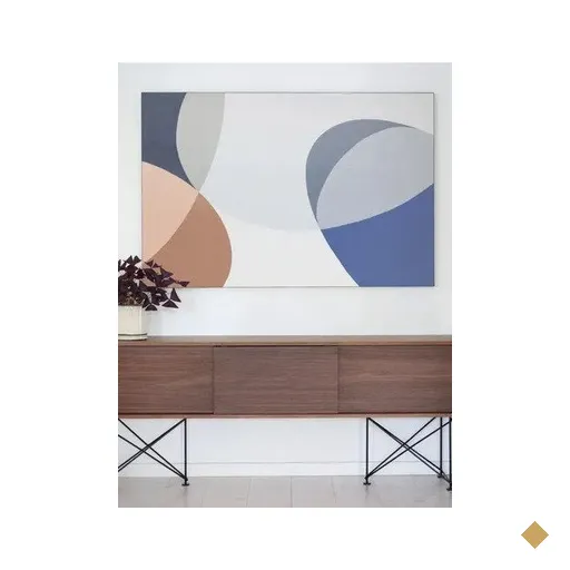 Quadro Nude Azul Bege Pintado A Mão Sala Grande