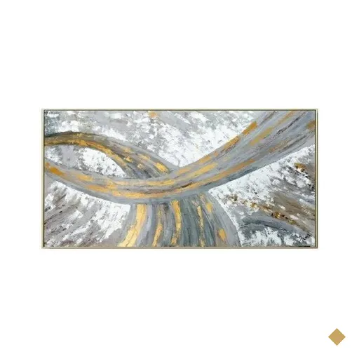Quadro Tela Pintado Abstrato Original Arte Cinza Pastel