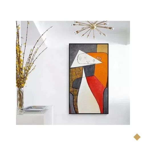 Quadro Abstrato Moderno Pintado A Mão Vertical