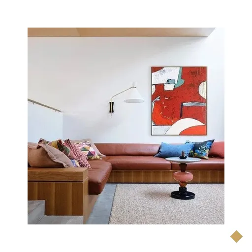 Tela Abstrata Pintada A Mão Para Quarto - Com Moldura