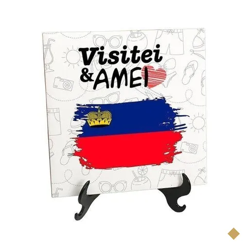 Quadro Azulejo Bandeira Liechtenstein Visitei E Amei Viagem