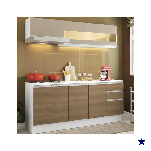Cozinha Compacta 100% MDF Madesa Smart 180 cm Modulada Com Balcão e Tampo -…
