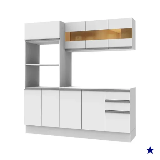 Cozinha Compacta 100% MDF Madesa Smart 190 cm Com Armário, Balcão e Tampo -…