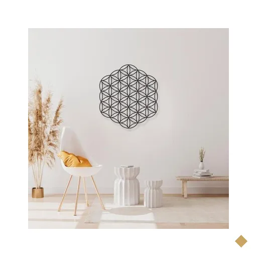 Quadro Decorativo Escultura De Parede Em Metal Flor Da Vida