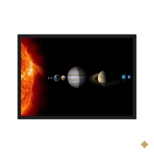 Quadro Decorativo Galáxias Planetas Universo Com Moldura G06