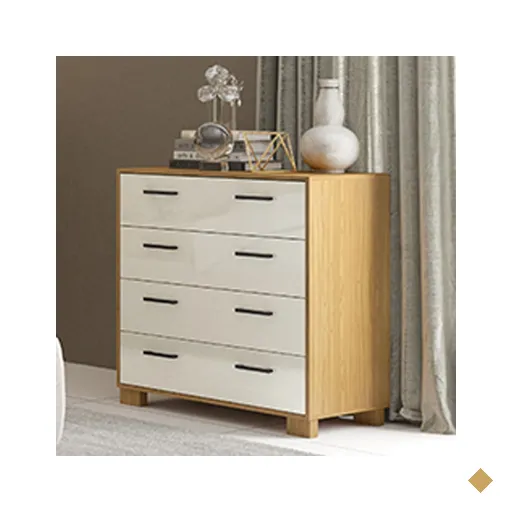 Cômoda 4 Gavetas 100% Mdf W344 Freijó/off White - Dalla Costa