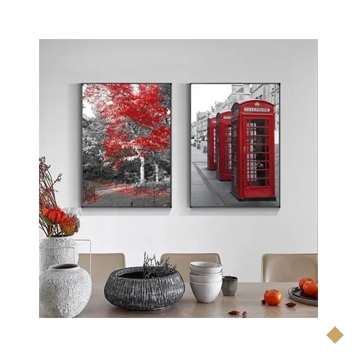 Quadro Londres e Árvore da Vida - Kit 2 telas - 90 x 60 cm - Chassi