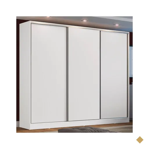 Guarda-Roupa Casal em MDF Madesa Zurique 3 Portas de Correr - Branco