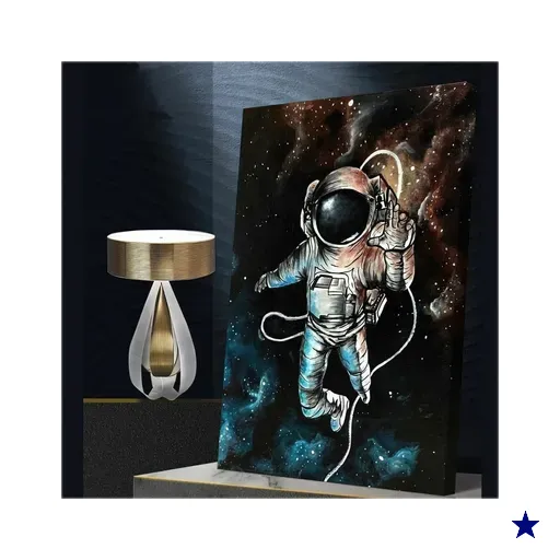 Quadro Astronauta No Espaço Moderno:120x80 cm/BRANCA