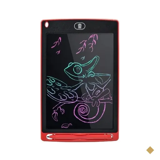 Lousa Digital Mágica 12 Lcd Infantil Tablet Colorida Desenho - Vermelha