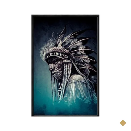 Quadro Decorativo 40x60cm Canvas Indio Abstrato Azul Art006