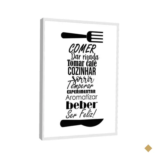 Quadro 1 Tela área Gourmet 150x100cm Moldura Branca