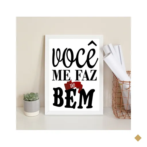 Quadro Decorativo Você Me Faz Tão Bem 45x34cm:madeira Preta