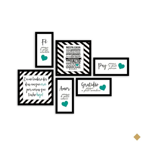Conjunto Quadros Decorativos Frases Família Nesta Casa Somos Sala Quarto -…