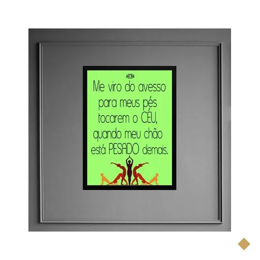 Quadro Yoga Frase - Tocar o Céu 24x18cm - com Vidro:madeira Branca