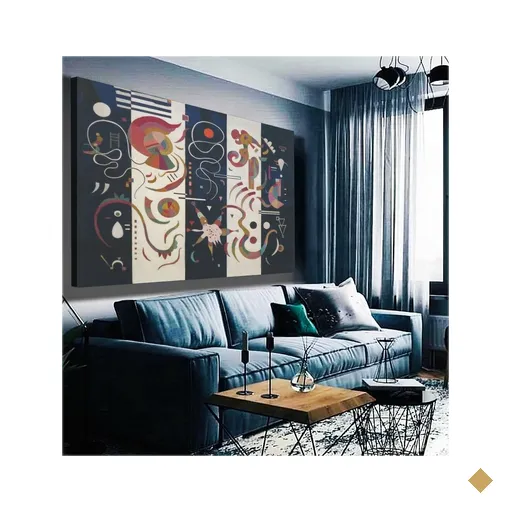 Quadro Decorativo Wassily Kandinsky Listrado 1934:90x60 cm/BRANCA
