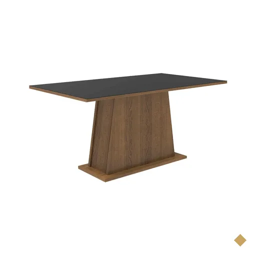 Mesa Madesa Retangular Tampo de Madeira 5364 - Rustic/Preto