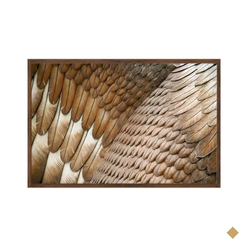 Quadro Decorativo 60x80cm Vidro Penas Detalhe Flnt075