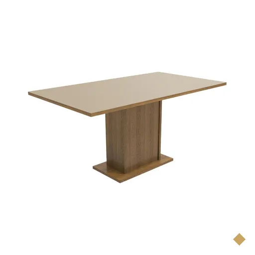 Mesa Madesa Retangular Tampo de Madeira 5275 - Rustic/Crema