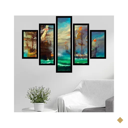 Quadro Mosaico 5 Partes Escunas Em Alto Mar Quero Mais Quadros MOP5