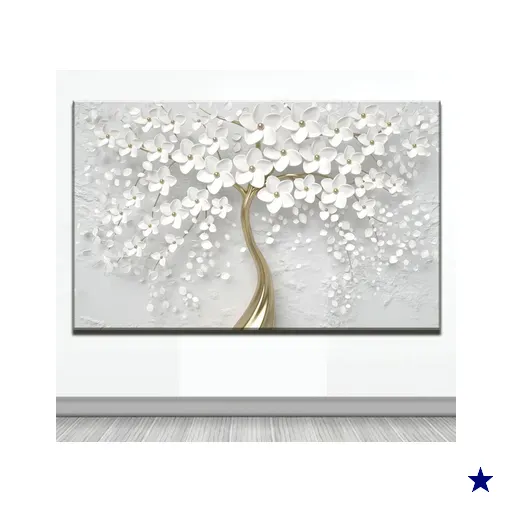 Quadro Decorativo Floral Borda Infinita em Canva 70 x 150cm - FLORAL 5