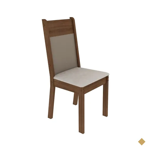 Kit 4 Cadeiras 4280 Madesa - Rustic/Crema/Pérola