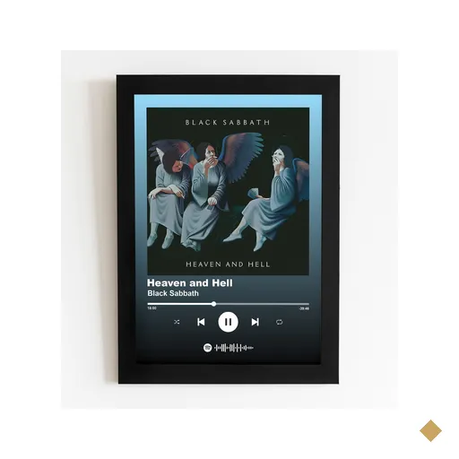Quadro Spotify Álbum Heaven And Hell Black Sabbath 15x21cm