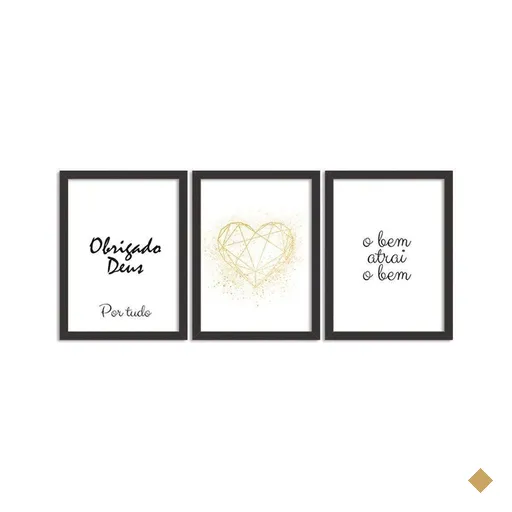 Kit 3 Quadros O Bem Atrai O Bem
