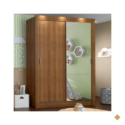 Guarda-Roupa Infantil Madesa Bento 2 Portas de Correr com Espelho 2 Gavetas