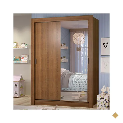 Guarda-Roupa Infantil Madesa Theo 2 Portas de Correr com Espelho 4 Gavetas