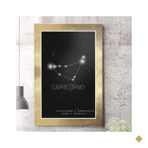 Placa Decorativa Signo Constelação Capricórnio-30X45Cm