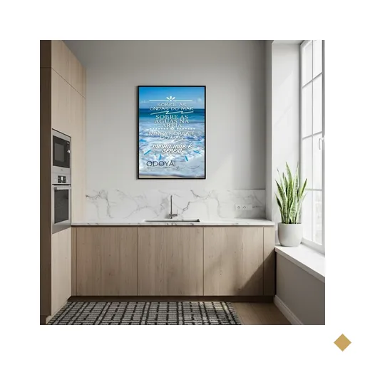 Quadro Decorativo Mãe Sereia Odoyá - 70x50cm:moldura Preta