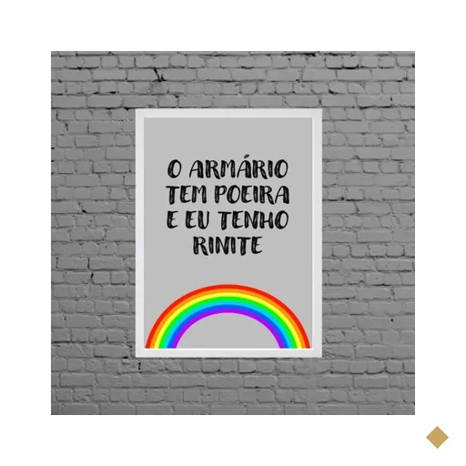 Quadro O Armário Tem Poeira E Eu Tenho Rinite 24x18cm:Madeira branca