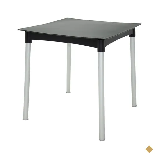 Mesa Tramontina Diana Preta 70 x 70 cm em Polipropileno com Pernas de Alumínio