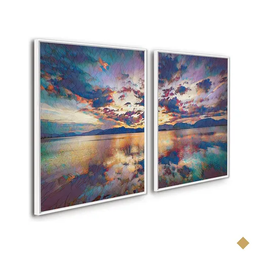 QUADROS DECORATIVOS PAISAGEM ARTISTICA MAR MONTANHAS MODERNO:Branca