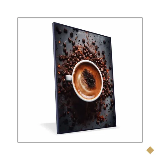 Quadro Café Canvas sem Vidro Tamanho-moldura 90x60 Caixa Cor Preta