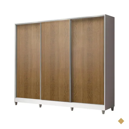 Guarda-Roupa Juvenil MDF Madesa Kevin 3 Portas de Correr com Pés -…