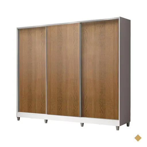 Guarda-Roupa Casal MDF Madesa Zurique 3 Portas de Correr com Pés -…