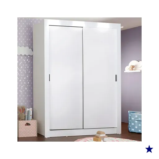 Guarda-Roupa Infantil Madesa Bento 2 Portas de Correr 2 Gavetas - Branco